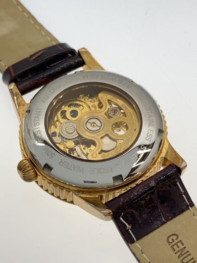 商品画像：自動巻腕時計/アナログ/レザー/GLD/BLK/37SW-470M// 3