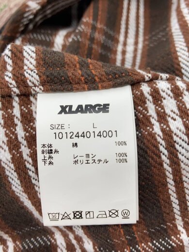 画像：X-LARGEネルシャツ/L/コットン/BRW/チェック/1012440140014