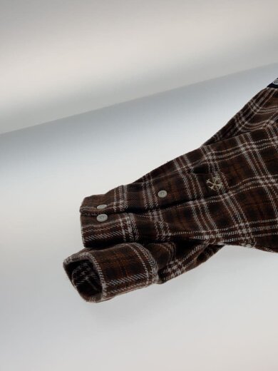 画像：X-LARGEネルシャツ/L/コットン/BRW/チェック/1012440140015