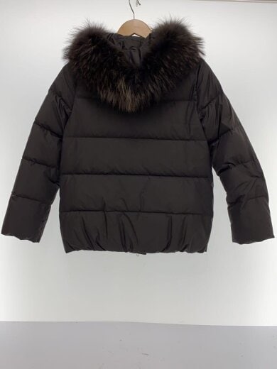 商品画像：フードショートダウンジャケット/36/ポリエステル/BRW/669-9214001 2