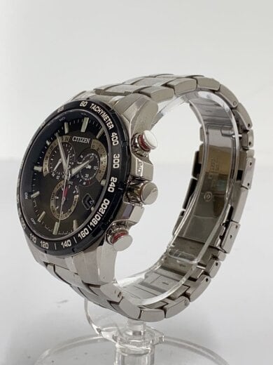 商品画像：ソーラー腕時計/アナログ/ステンレス/BLK/SLV/E610-S104831 2