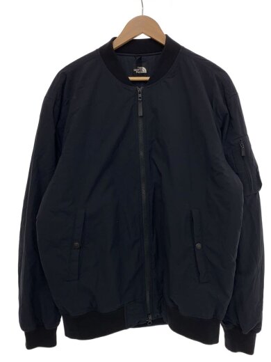 商品画像：TRANSIT BOMBER JACKET/L/ナイロン/BLK/無地 1