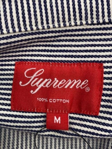 商品画像：半袖シャツ/M/コットン/BLU/ストライプ/14SS/ハーフジップ/ワークシャツ// 3