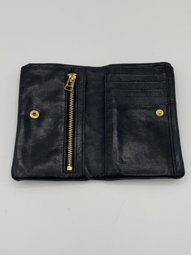 商品画像：Neutral gray/2つ折り財布/レザー/BLK/無地/レディース 4