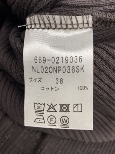 商品画像：リブテレコIラインワンピース/長袖ワンピース/38/コットン/ブラウン/669-0219036 4