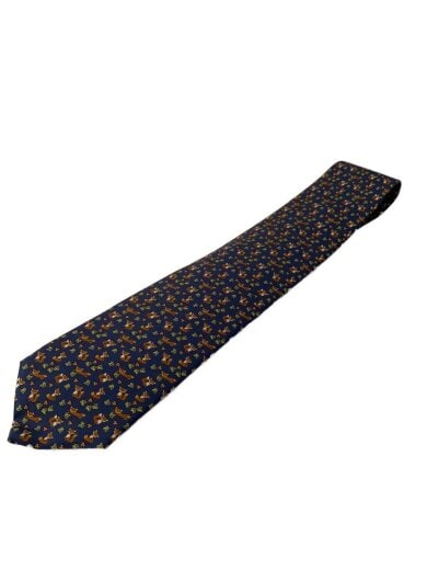商品画像：ネクタイ/シルク/NVY/総柄/メンズ 1