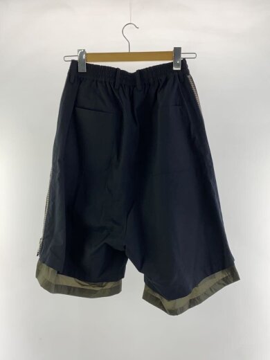 商品画像：ショートパンツ/0/コットン/BLK/11241461510/Side Zip Layering Wide Short 2