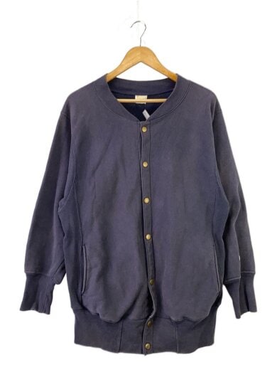 商品画像：カーディガン(薄手)/L/コットン/NVY/REVERSE WEAVE/スナップカーディガン/単色タク// 1