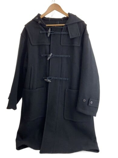 商品画像：ダッフルコート/L/ウール/BLK/無地/01-31-1F086A 1