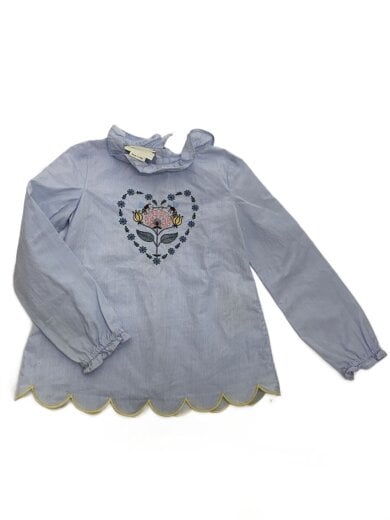 商品画像：長袖シャツ/US18-24m/コットン/BLU/ストライプ// 1