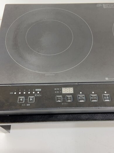 商品画像：IH調理器・電気コンロ IHクッキングヒーター 2口 YN201 BK ブラック(8971698)// 8