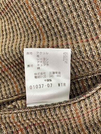 商品画像：テーラードジャケット/40/アクリル/BRW// 5