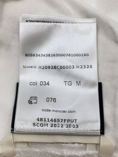 商品画像：Tシャツ/M/コットン/WHT/無地/h20928c00003 4