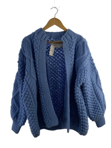 商品画像：カーディガン(厚手)/one/ウール/BLU/無地 1