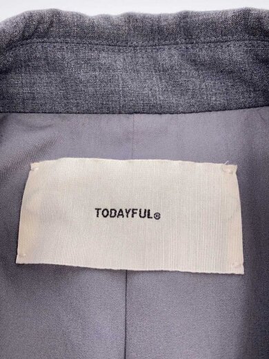 画像：TODAYFULテーラードジャケット/38/ポリエステル/GRY/無地/124101073