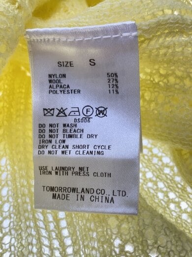 商品画像：カーディガン(薄手)/S/ナイロン/YLW/12-02-54-02014 4