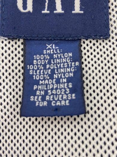 商品画像：OLD GAP/90s/ナイロンジャケット/XL/ナイロン/BLK/無地 4
