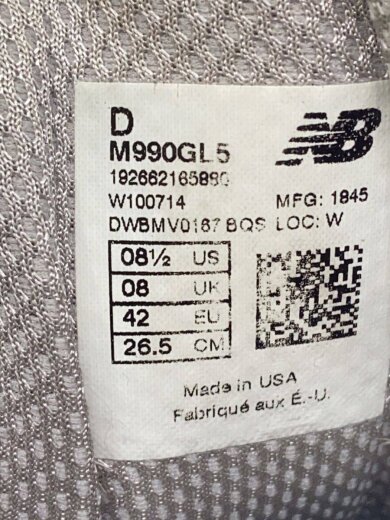 商品画像：ローカットスニーカー/US8.5/GRY/M990GL5 5