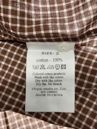 商品画像：長袖シャツ/--/コットン/BRW 4