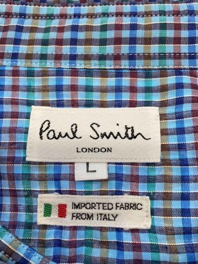 商品画像：90s/IMPORTED FABRIC FROM ITALY/長袖シャツ/L/コットン/BLU/チェック// 3
