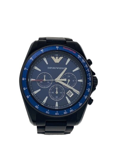 商品画像：クォーツ腕時計/アナログ/ラバー/NVY/BLK/AR-6121 1