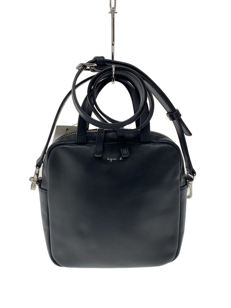 agnes b. / ショルダーバッグ/レザー/BLK/SAS21-01