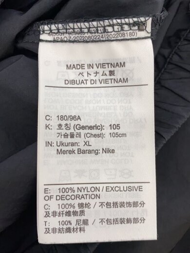 商品画像：ナイロンジャケット/XL/ナイロン/BLK/無地/FB7264-010// 4