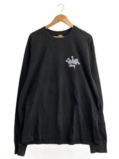 商品画像：長袖Tシャツ/XL/コットン/BLK/無地 1