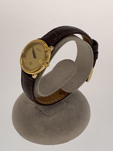 商品画像：クォーツ腕時計/アナログ/レザー/GLD/BRW/社外ベルト 2