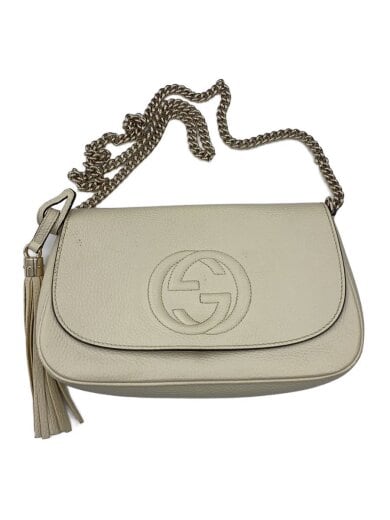 商品画像：ショルダーバッグ_ソーホー_インターロッキングG/レザー/CRM/無地 1