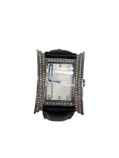 商品画像：クォーツ腕時計/アナログ/レザー/SLV/BLK/SS 1