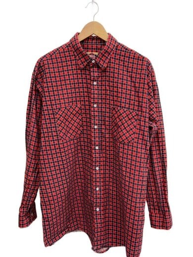 商品画像：長袖シャツ/XL/コットン/RED/チェック/AMERICAN EDITION/プリントネル 1