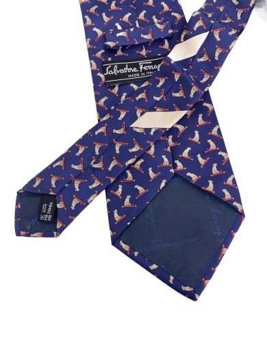 商品画像：ネクタイ/シルク/NVY/総柄/メンズ 5