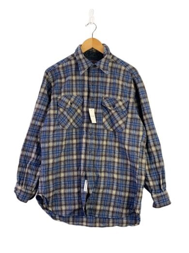 商品画像：ネルシャツ/L/ウール/BLU/チェック 1