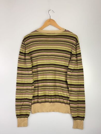 商品画像：イタリア製/ニット・セーター(薄手)/XL/ウール/BEG/ボーダー// 2