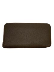 エルメス/アザップ/長財布/レザー/カーキ/無地