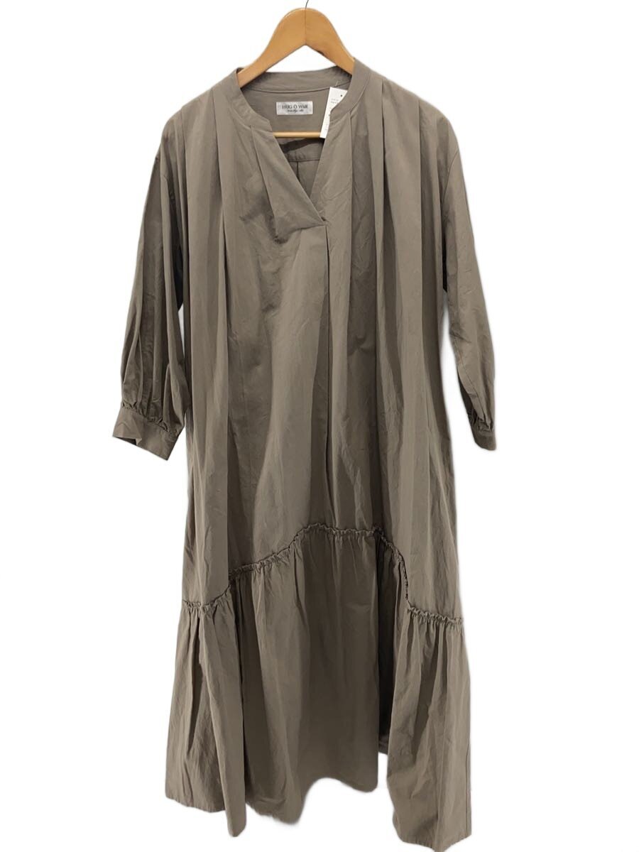 Hug O War / ハグオーワー/長袖ワンピース/コットン/カーキ/無地