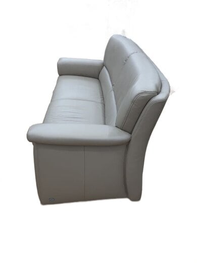 商品画像：モヒラ/3人掛けソファ/レザー/GRY/キズ、汚れ有 2