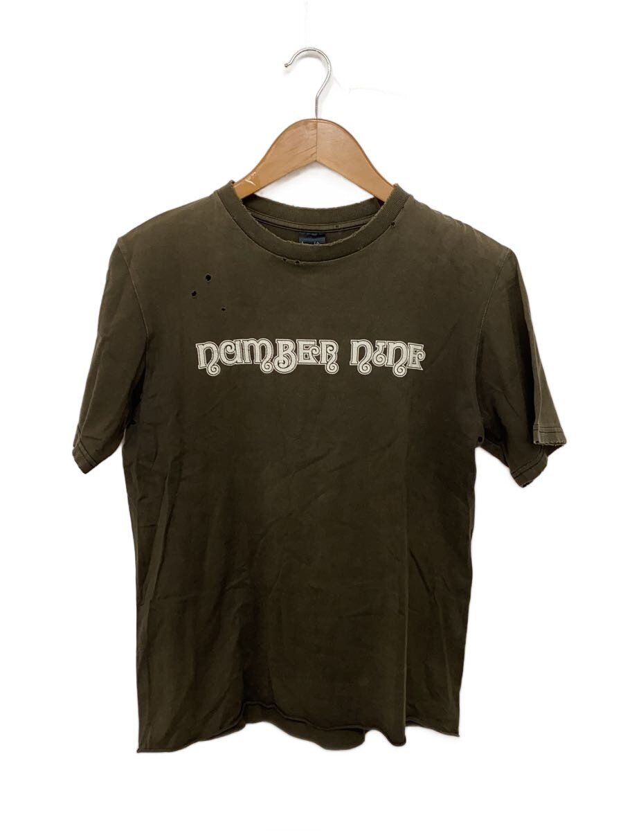 NUMBER (N)INE / ナンバーナイン/ナイトクローラー期/05SS/ダメージ加工/Tシャツ/2/コットン/カーキ/プリント