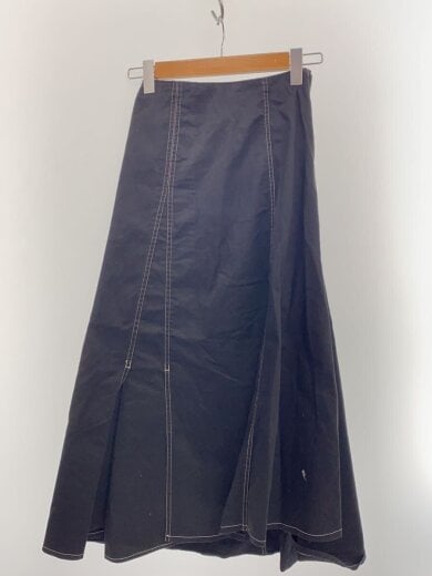 商品画像：カラーステッチ/ロングスカート/1/コットン/BLK/SWFS194117/ミリタリーフレアスカート/19AW 2