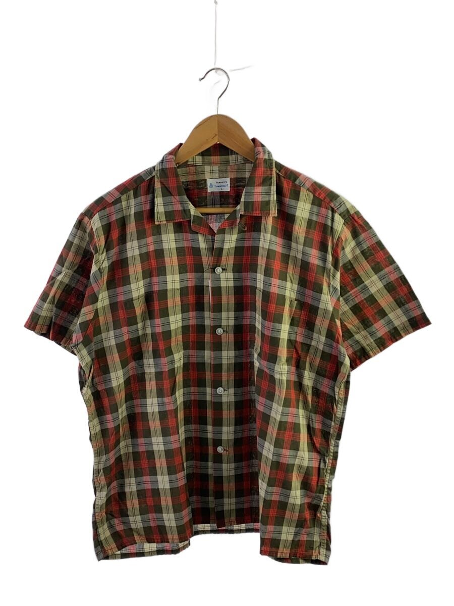 TOWN CRAFT / 半袖シャツ/L/コットン/BRW/チェック/開襟チェックシャツ
