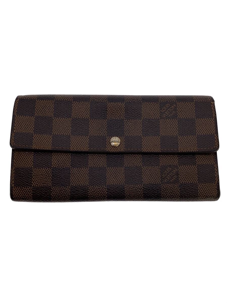 LOUIS VUITTON / 1)ポルト・フォイユ・サラ_ダミエ・エベヌ/PVC/BRW/レディース