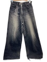 ボトム/42/コットン/BLK/MASUBOYS BAGGY JEANS/KEYHOLDER/裾破れあり