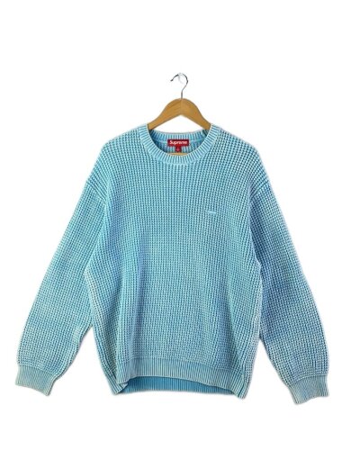 商品画像：ニット・セーター(厚手)/L/コットン/BLU/25AW/washed small box waffle swea// 1