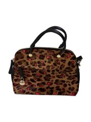 パイパー/レザー/2WAY/ハンドバッグ/ハラコ/BRW/レオパード