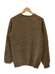 イギリス製/ニット・セーター(薄手)/40/ウール/BRW/無地