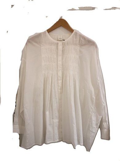 商品画像：コットンピンタックブラウス/長袖ブラウス/FREE/コットン/WHT/GAA5-23M016 1