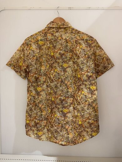 商品画像：アクションペインティング/半袖シャツ/コットン/YLW/総柄/697639 HD 2