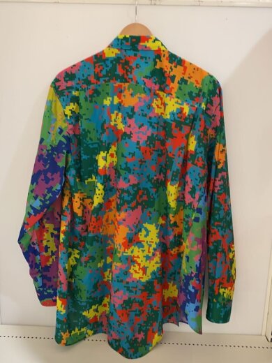 商品画像：長袖シャツ/L/ポリエステル/マルチカラー/総柄/PP-B013/25AW/幾何学/アシンメトリー 2