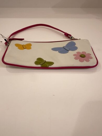 商品画像：ミニポーチ/WHT/刺繍/バタフライ/ストラップ付 4